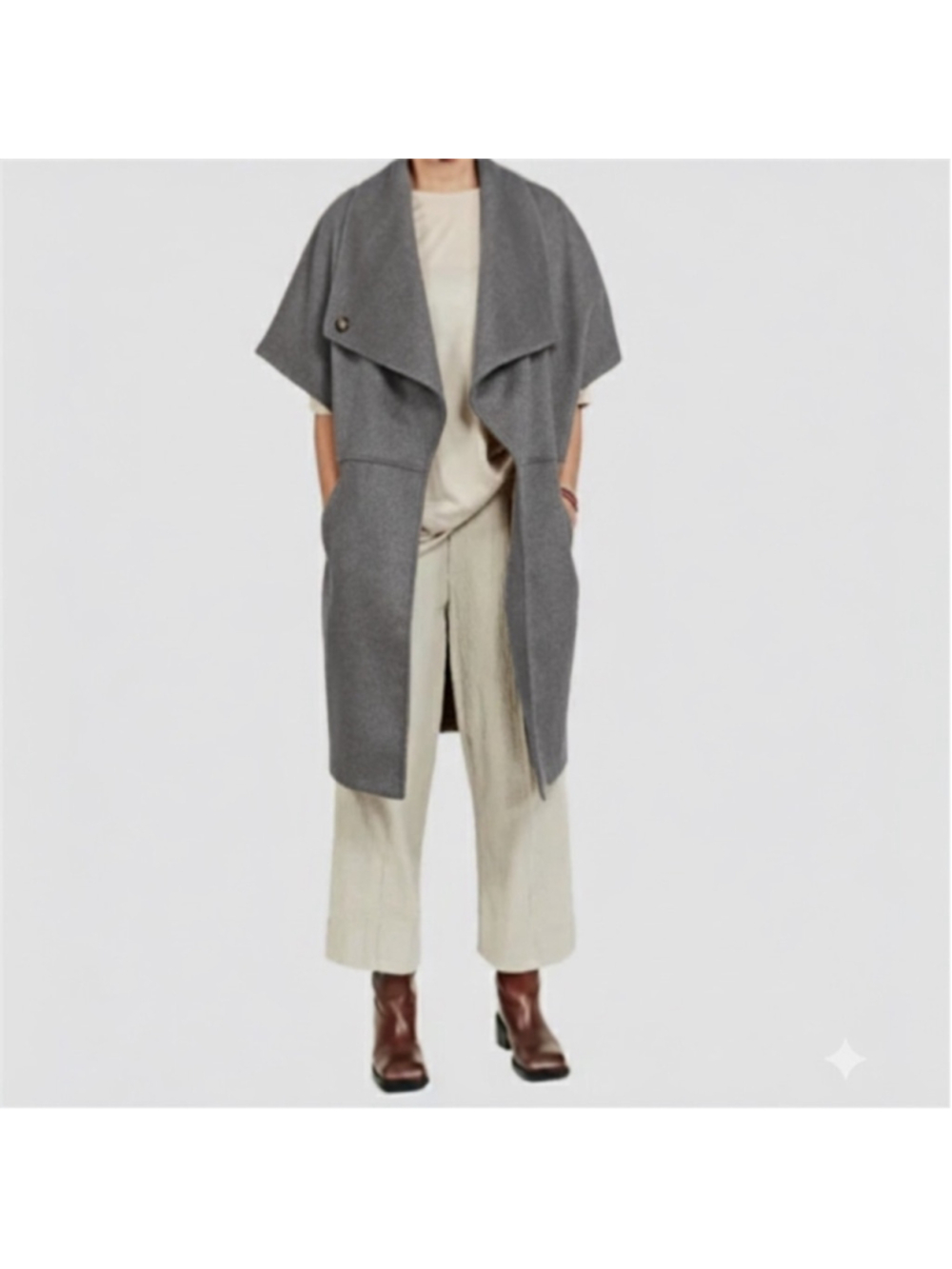 Ayrtight Cape Jacket Zip Up Vest Small Grey Oversized
